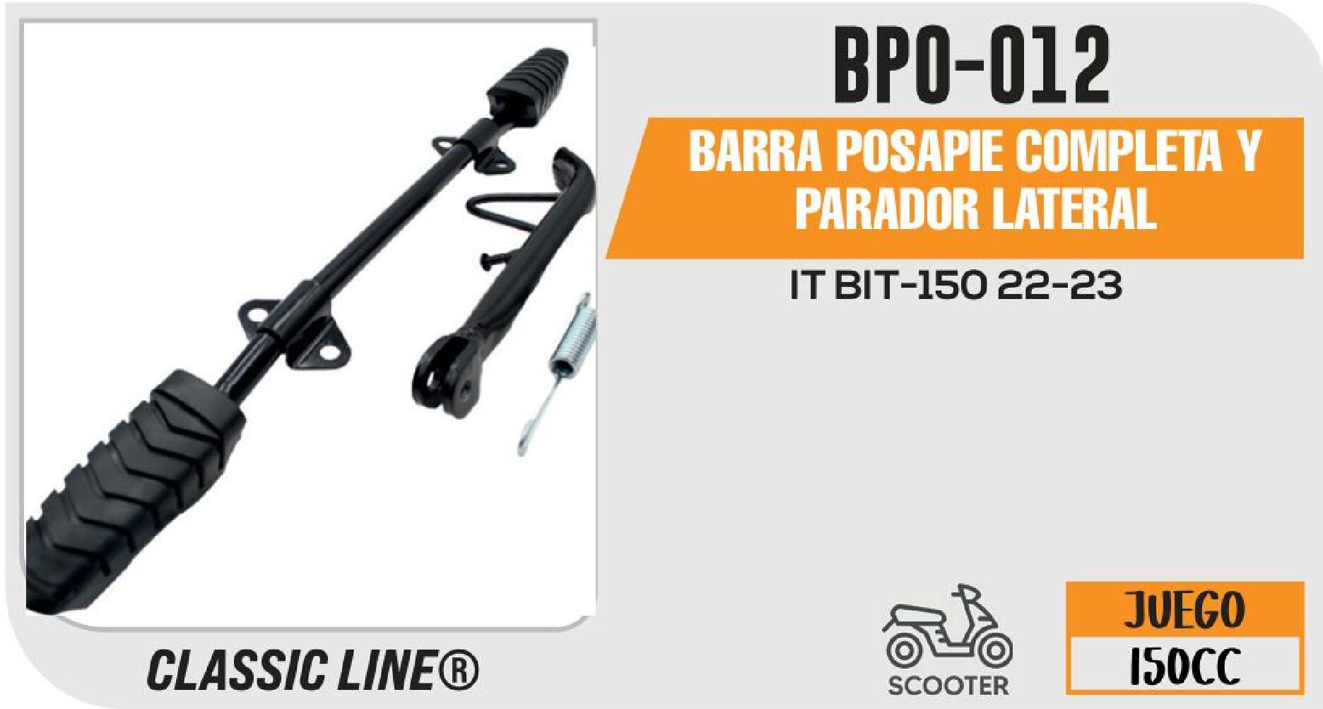 VIVATUMOTO - BARRA POSAPIE COMPLETA Y PARADOR LATERAL / BPO-012