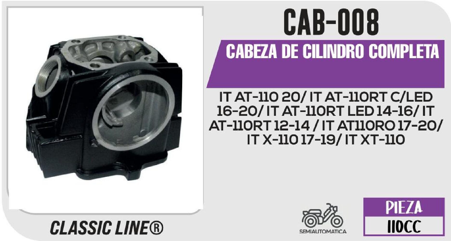 CABEZA DE CILINDRO COMPLETA / CAB-008