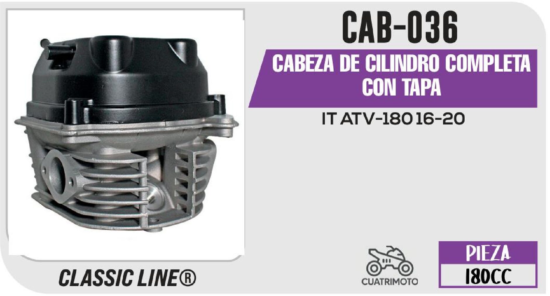 CABEZA DE CILINDRO COMPLETA CON TAPA / CAB-036