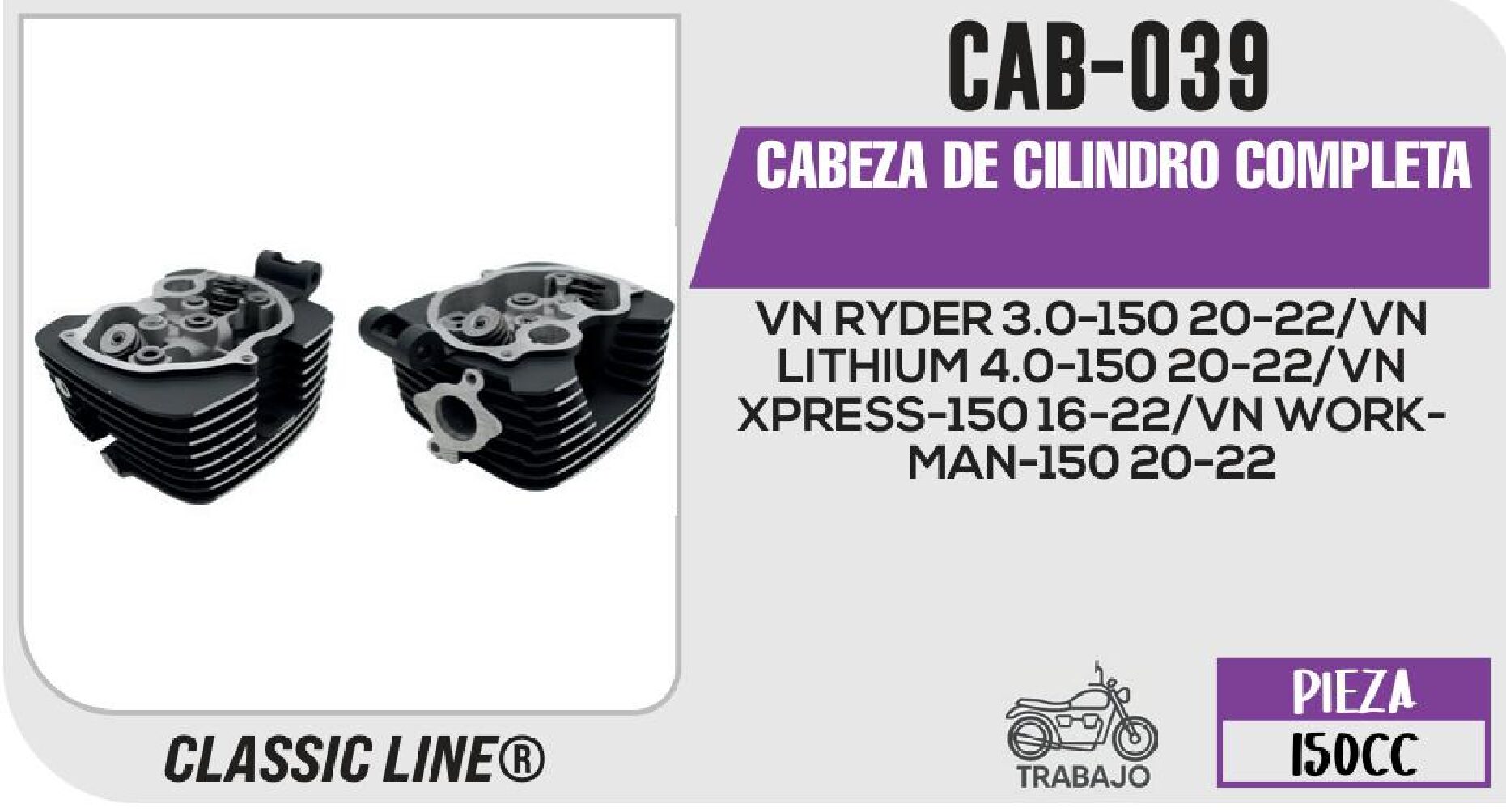 CABEZA DE CILINDRO COMPLETA / CAB-039