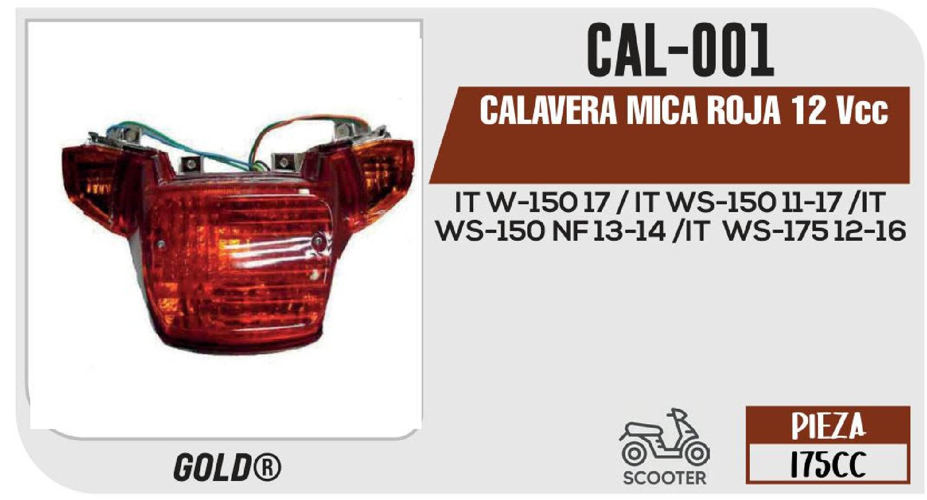 CALAVERA MICA ROJA 12 Vcc / CAL-001
