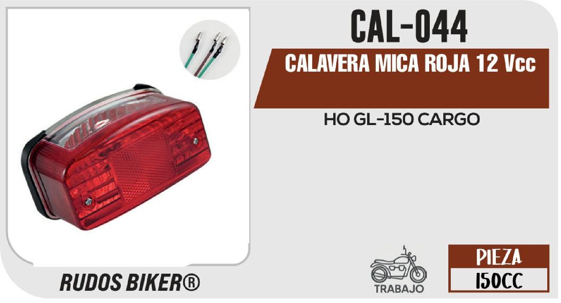 BIKERS - CALAVERA MICA ROJA 12 VCC / CAL-044