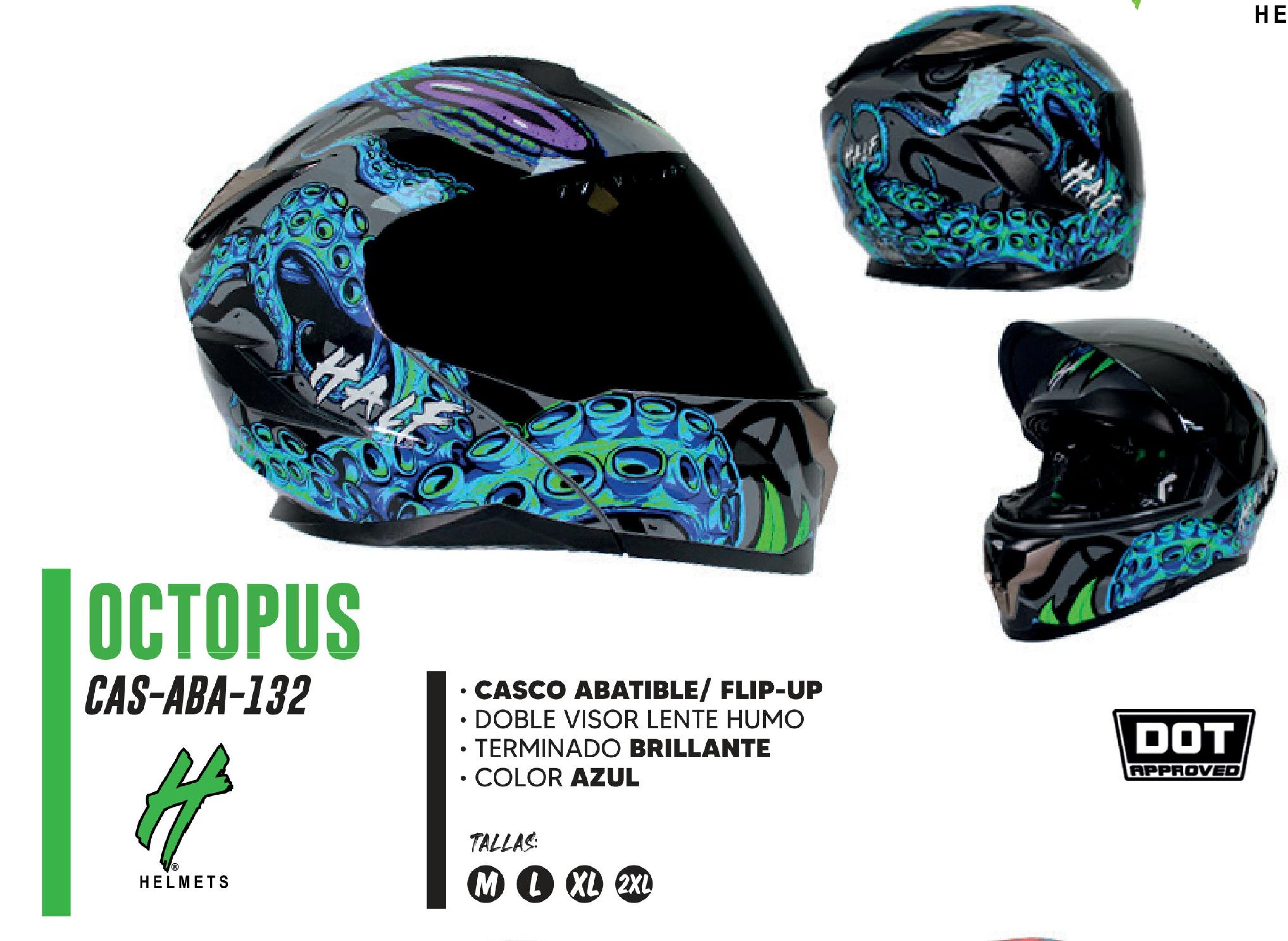 CASCO ABATIBLE HALF CERTIFICADO DOT DOBLE VISOR LENTE HUMO / CAS-ABA-132XL