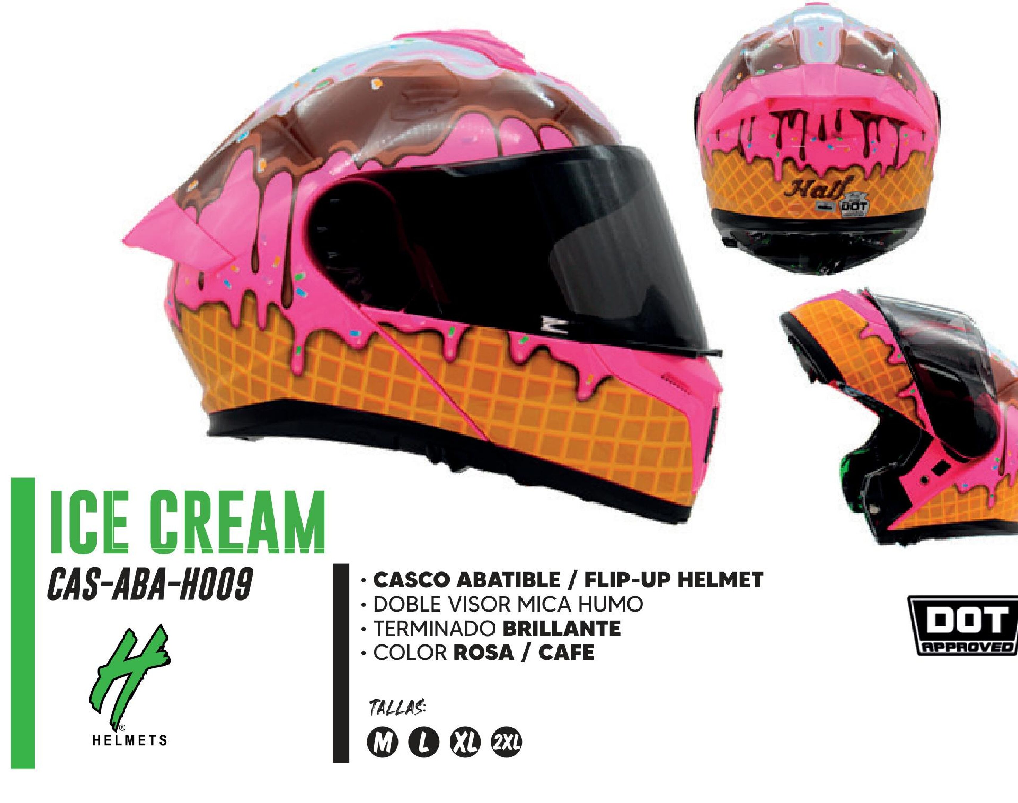 CASCO ABATIBLE HALF CERTIFICADO DOT DOBLE VISOR MICA HUMO / CAS-ABA-H009-L