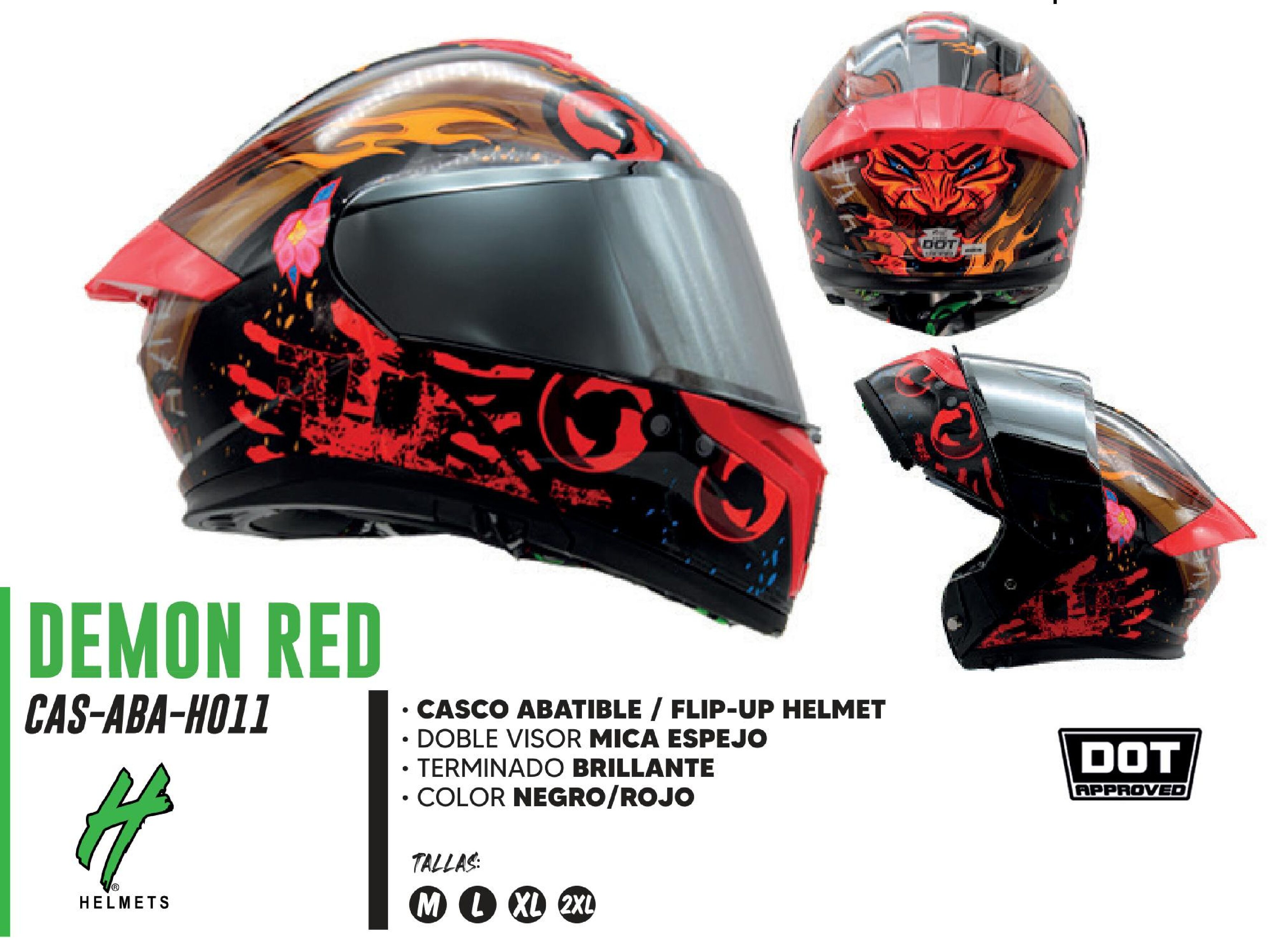 CASCO ABATIBLE HALF CERTIFICADO DOT DOBLE VISOR MICA ESPEJO / CAS-ABA-H011-L