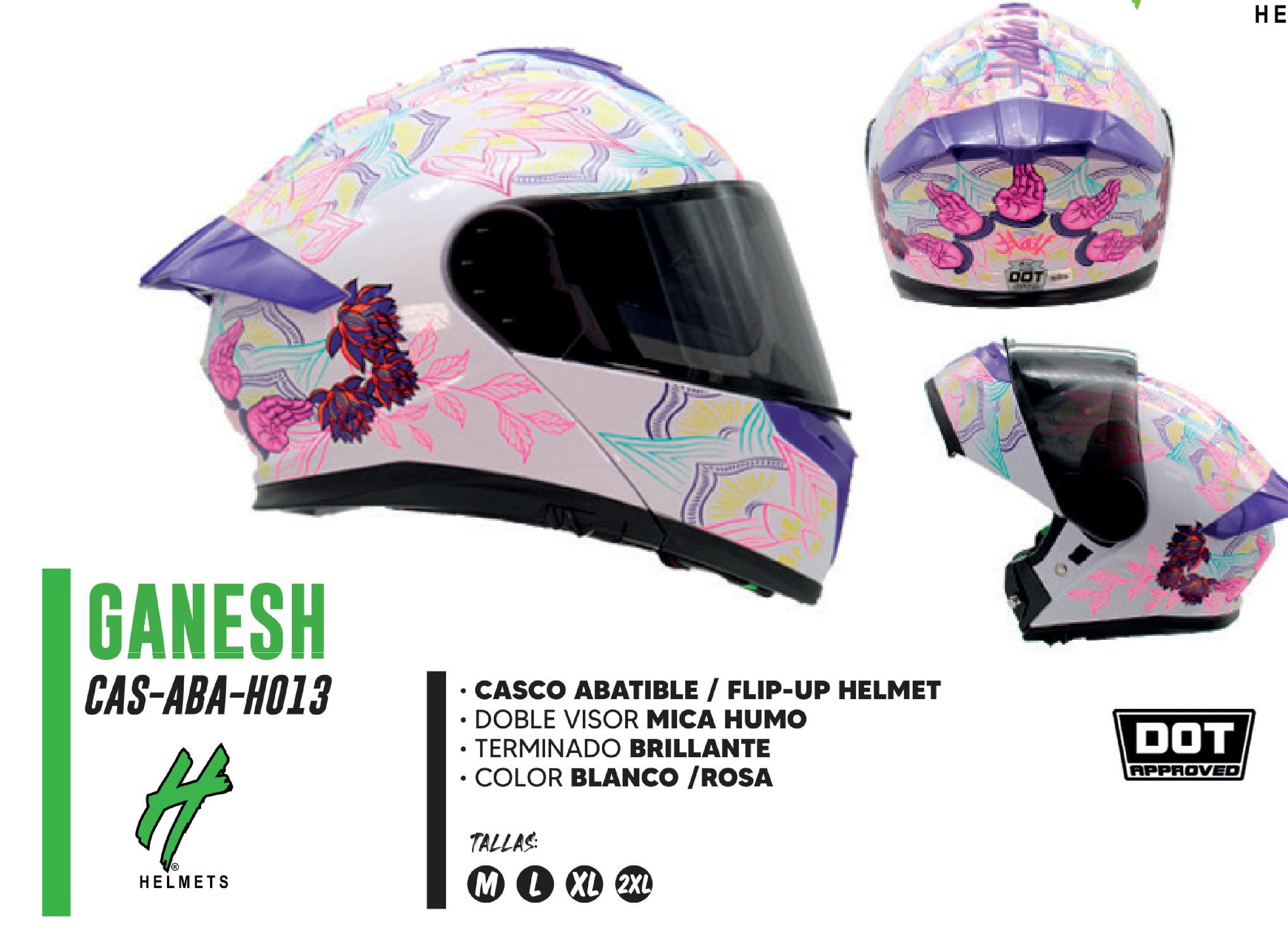 CASCO ABATIBLE HALF CERTIFICADO DOT DOBLE VISOR MICA HUMO / CAS-ABA-H013-L