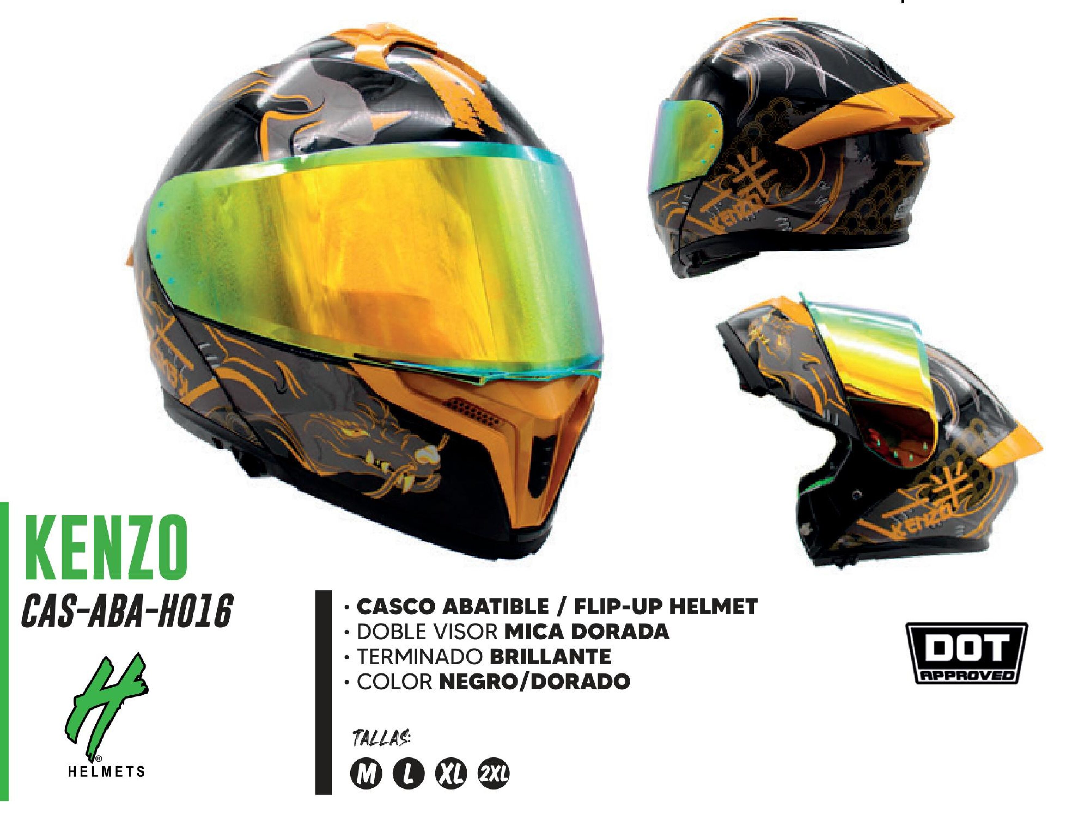 CASCO ABATIBLE HALF CERTIFICADO DOT DOBLE VISOR MICA DORADA / CAS-ABA-H016-M