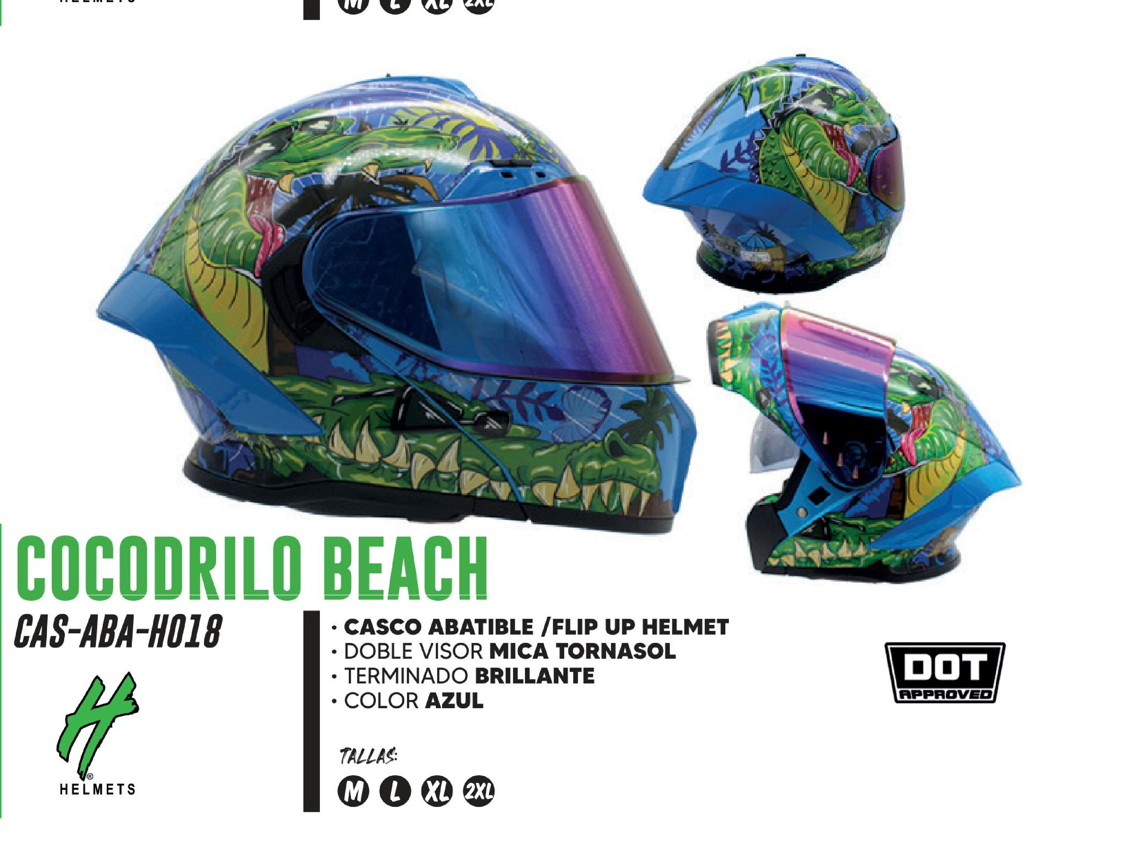 CASCO ABATIBLE HALF CERTIFICADO DOT DOBLE VISOR MICA TORNASOL / CAS-ABA-H018-XL