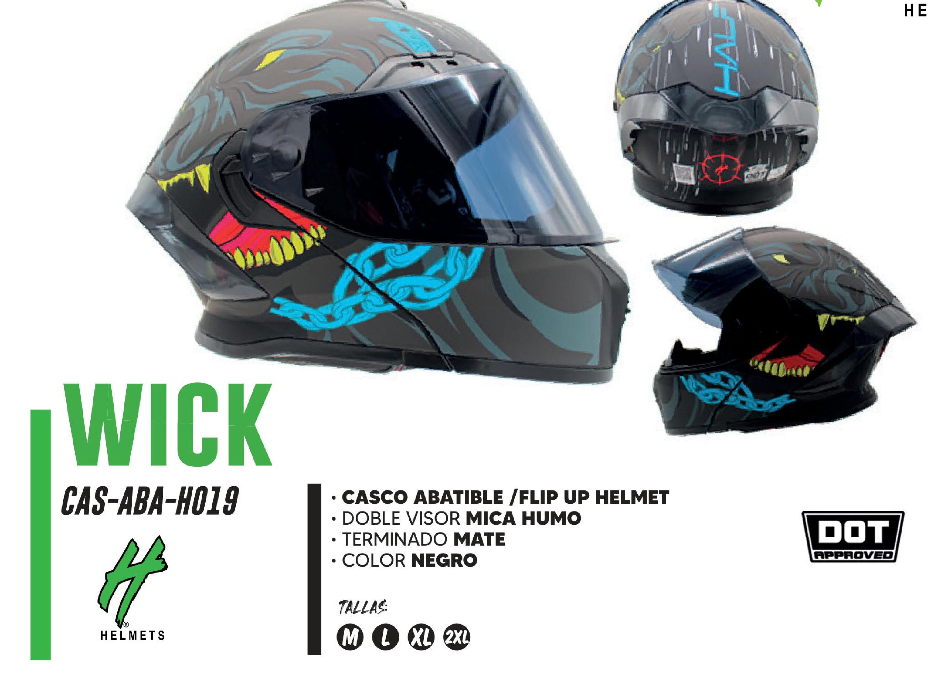 CASCO ABATIBLE HALF CERTIFICADO DOT DOBLE VISOR MICA HUMO / CAS-ABA-H019-XL