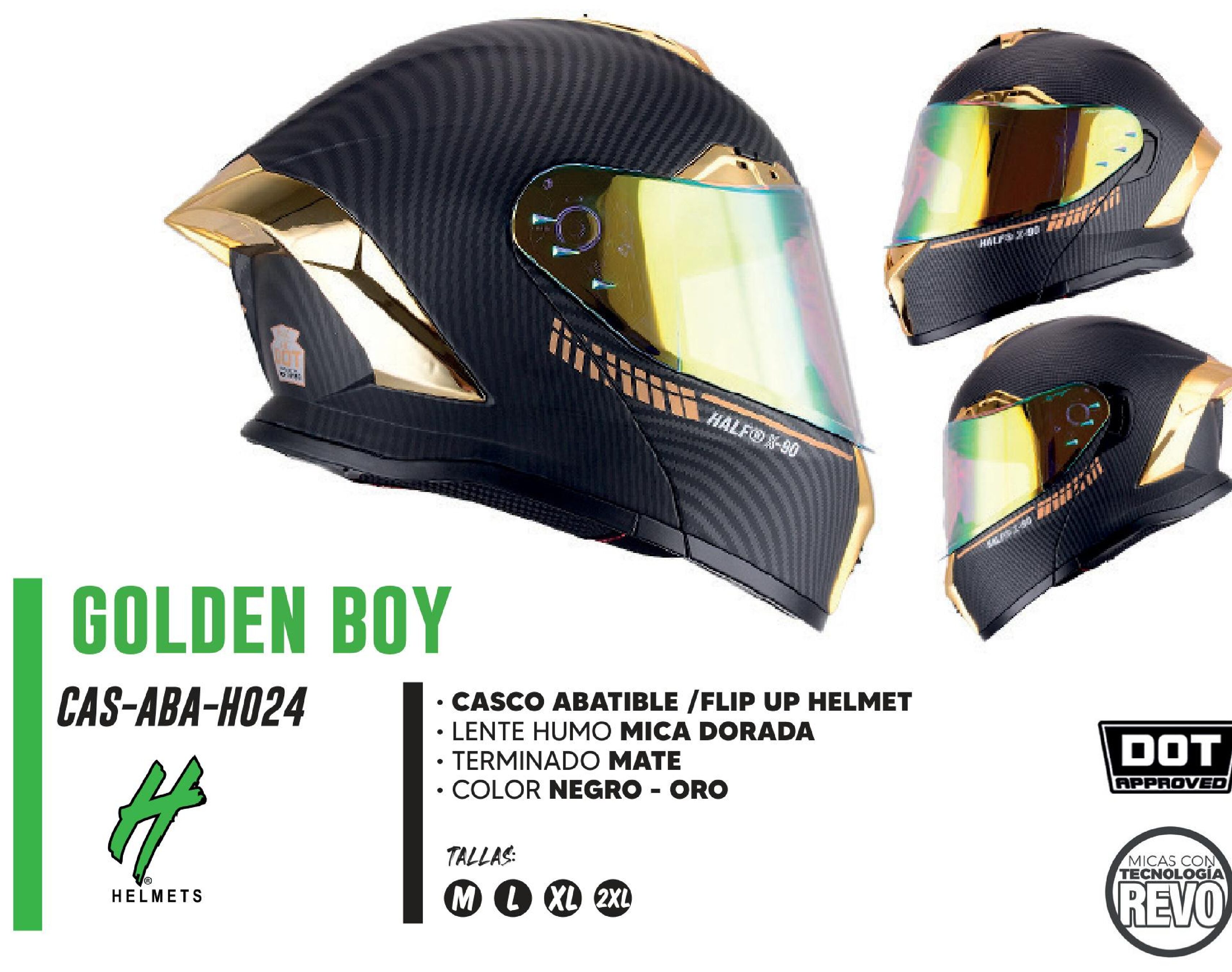 CASCO PARA MOTOCICLISTA ABATIBLE HALF CERTIFICADO DOT REVO VISOR LENTE HUMO / CAS-ABA-H024-M