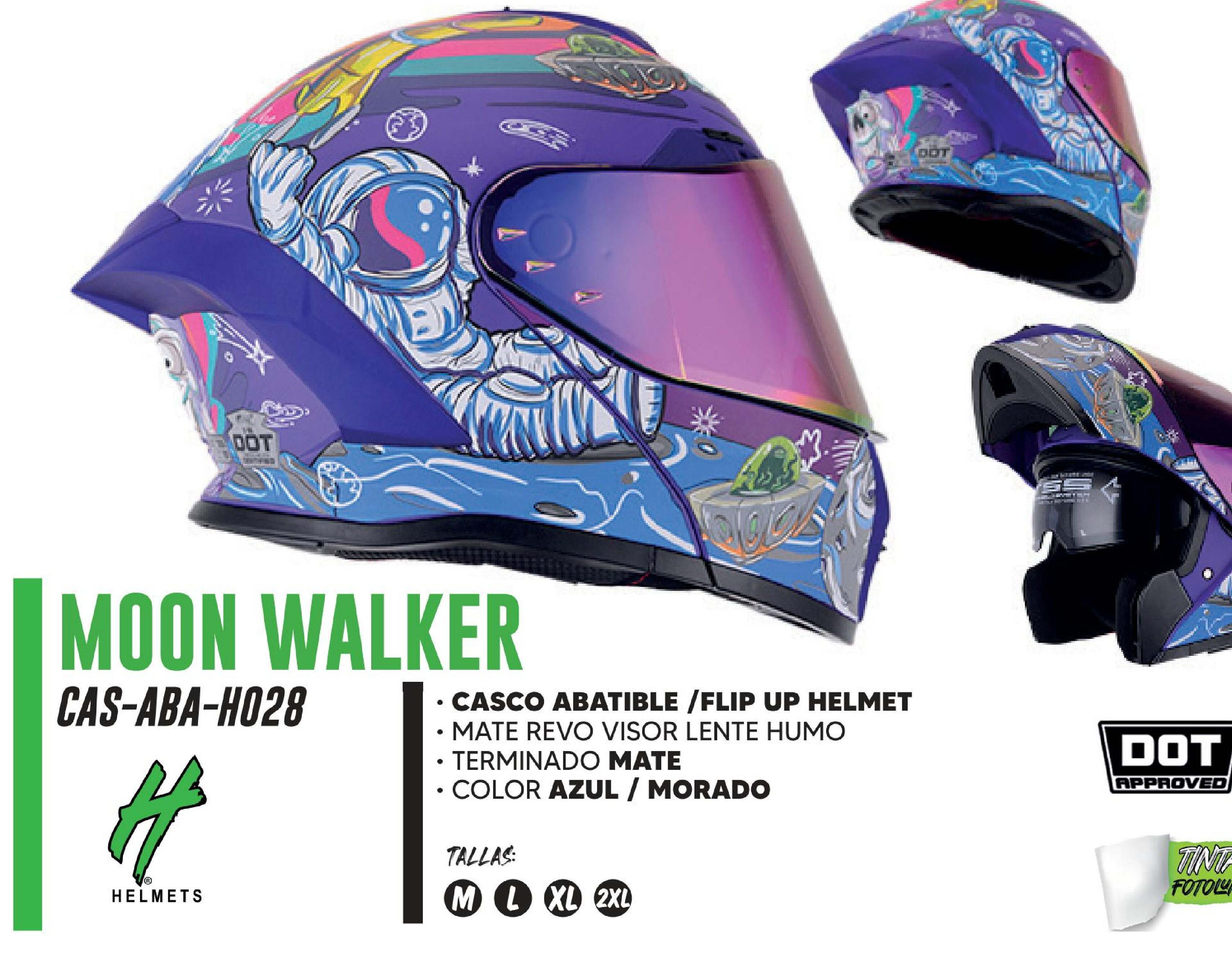 CASCO PARA MOTOCICLISTA ABATIBLE HALF CERTIFICADO DOT MATE REVO VISOR LENTE HUMO / CAS-ABA-H028-XL