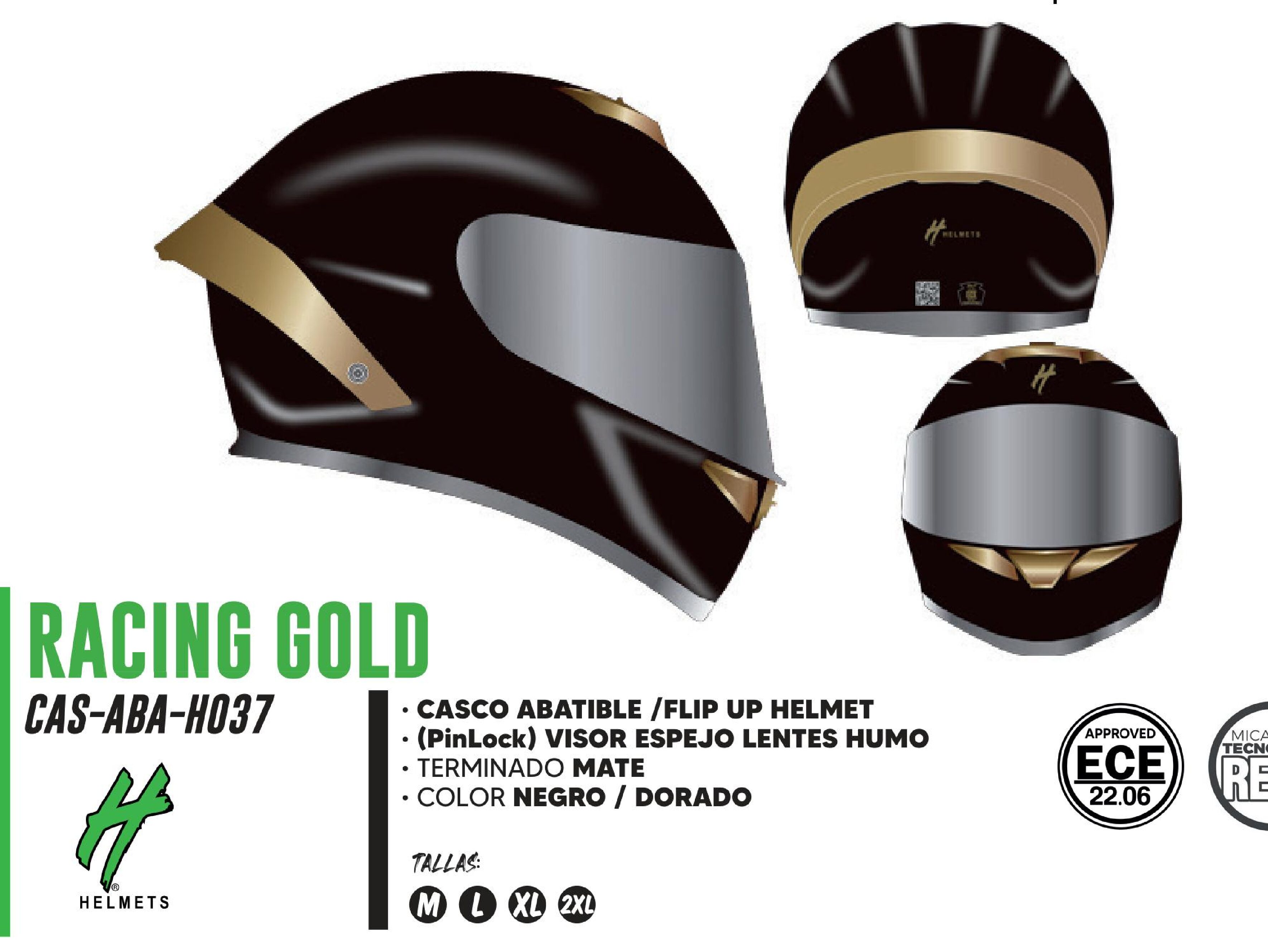 CASCO PARA MOTOCICLISTA ABATIBLE HALF CERTIFICADO ECE-22.06 (PinLock) NEGRO MATE VISOR ESPEJO LENTES HUMO / CAS-ABA-H037-L