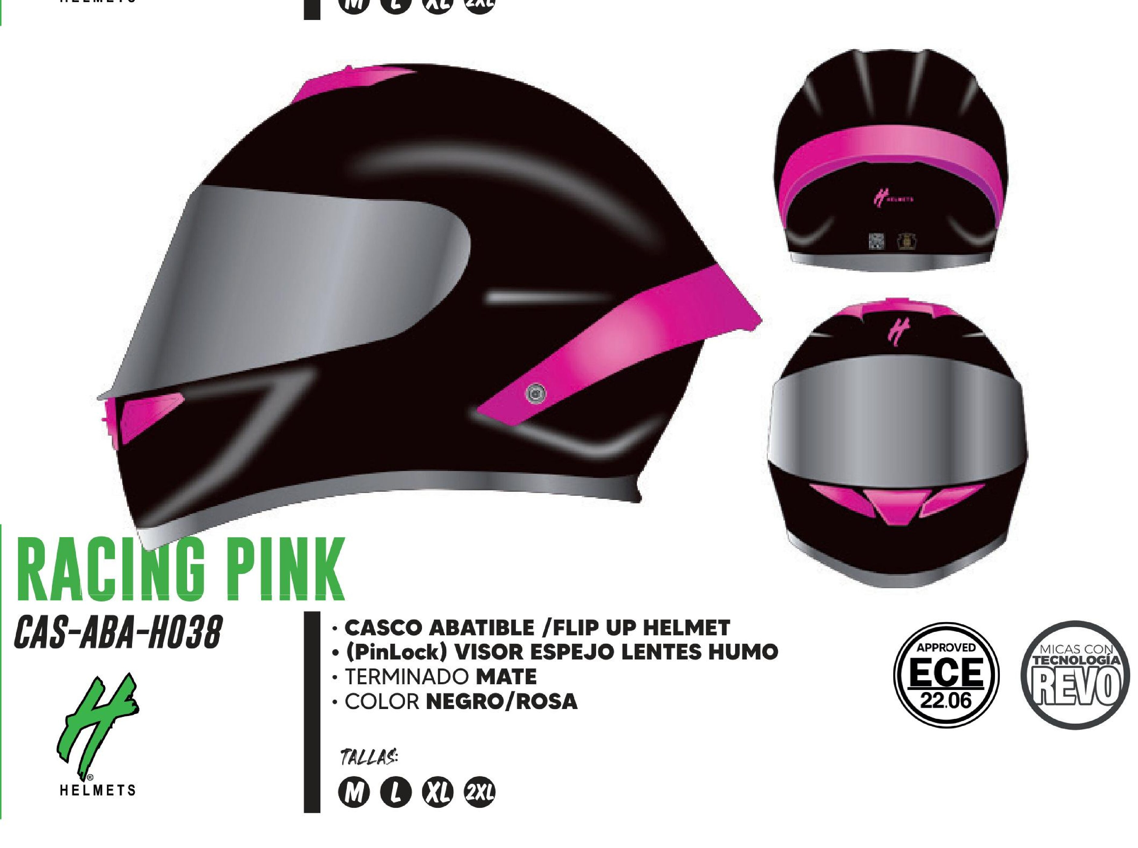 CASCO PARA MOTOCICLISTA ABATIBLE HALF CERTIFICADO ECE-22.06 (PinLock) NEGRO MATE VISOR ESPEJO LENTES HUMO / CAS-ABA-H038-L