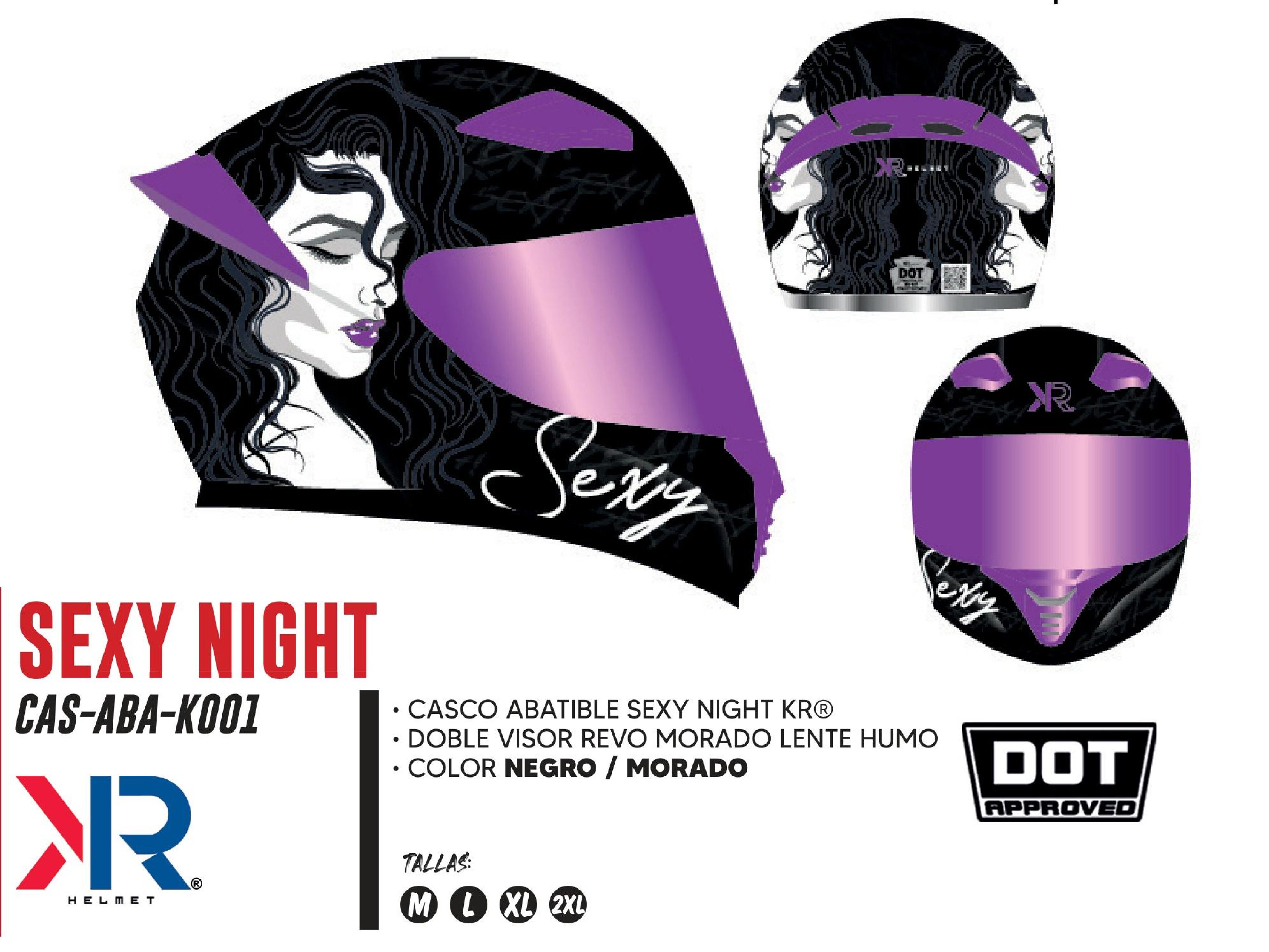 SHOP 25 - CASCO PARA MOTOCICLISTA CERRADO SEXY NIGHT KR« CERTIFICADO DOT / CAS-ABA-K001-2XL