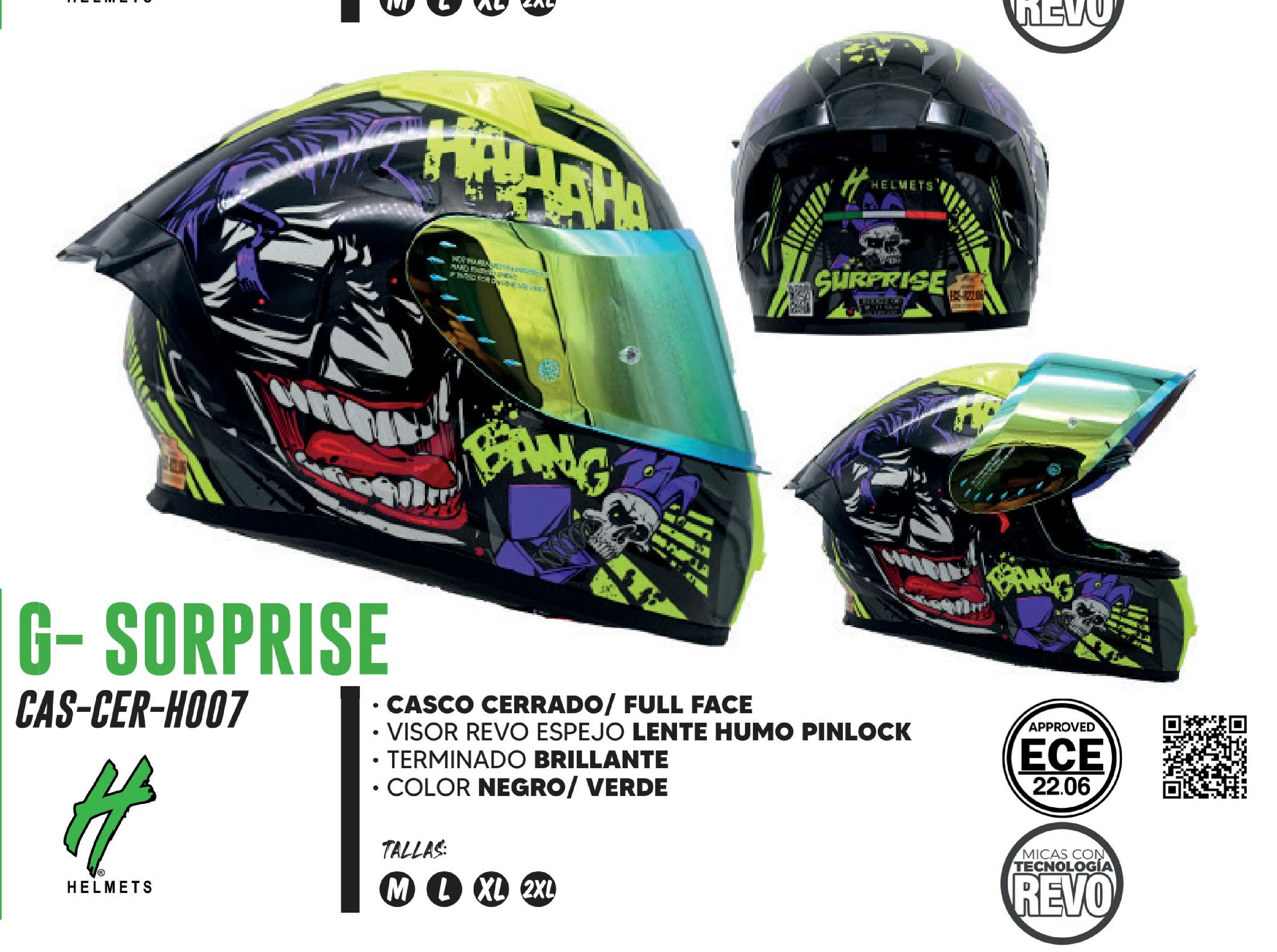 CASCO PARA MOTOCICLISTA CERRADO HALF CERTIFICADO ECE-22.06 BRILLANTE VISOR REVO ESPEJO LENTE HUMO / CAS-CER-H007-XL