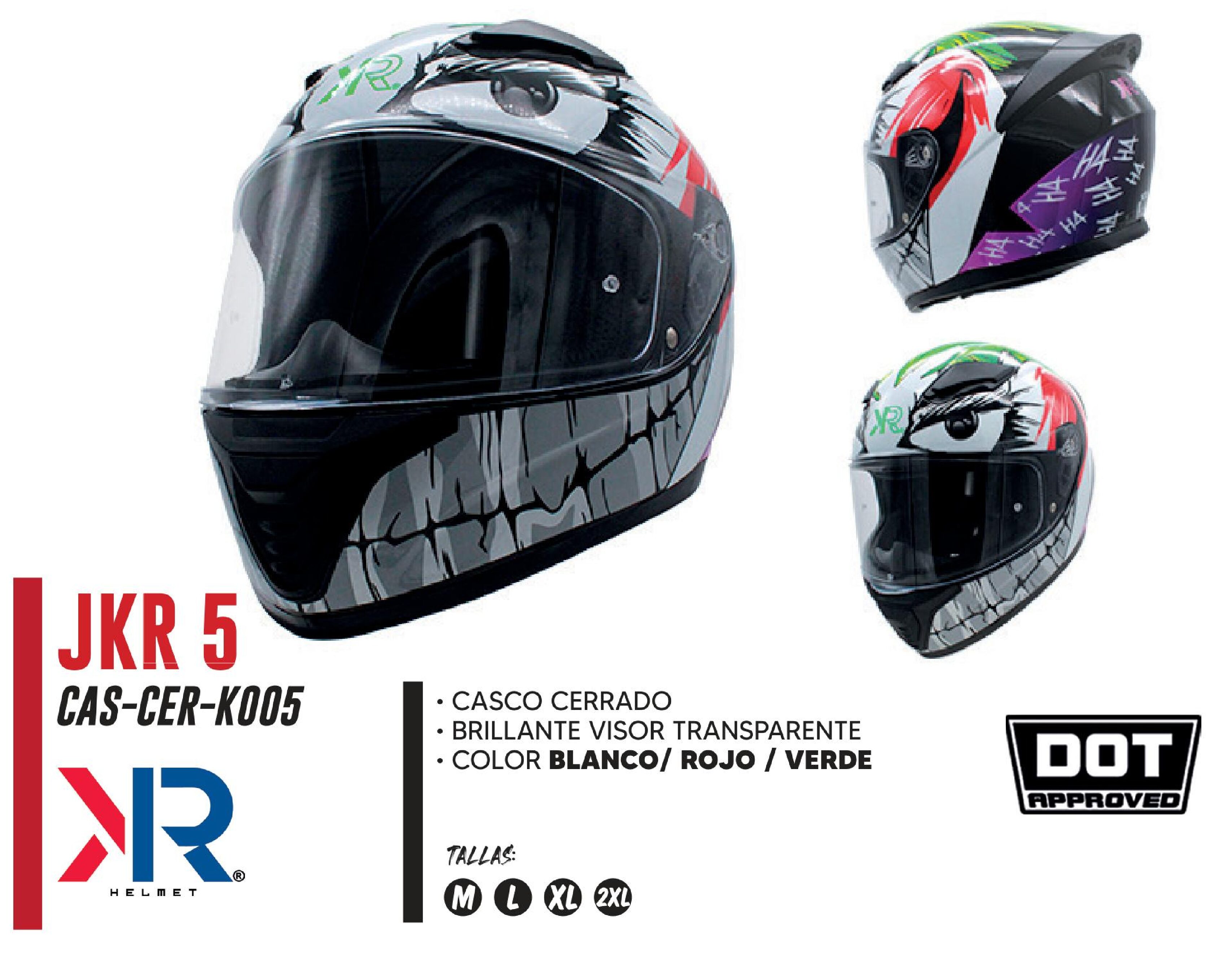 CASCO CERRADO JKR 2 CERTIFICADO DOT / CAS-CER-K005-2XL