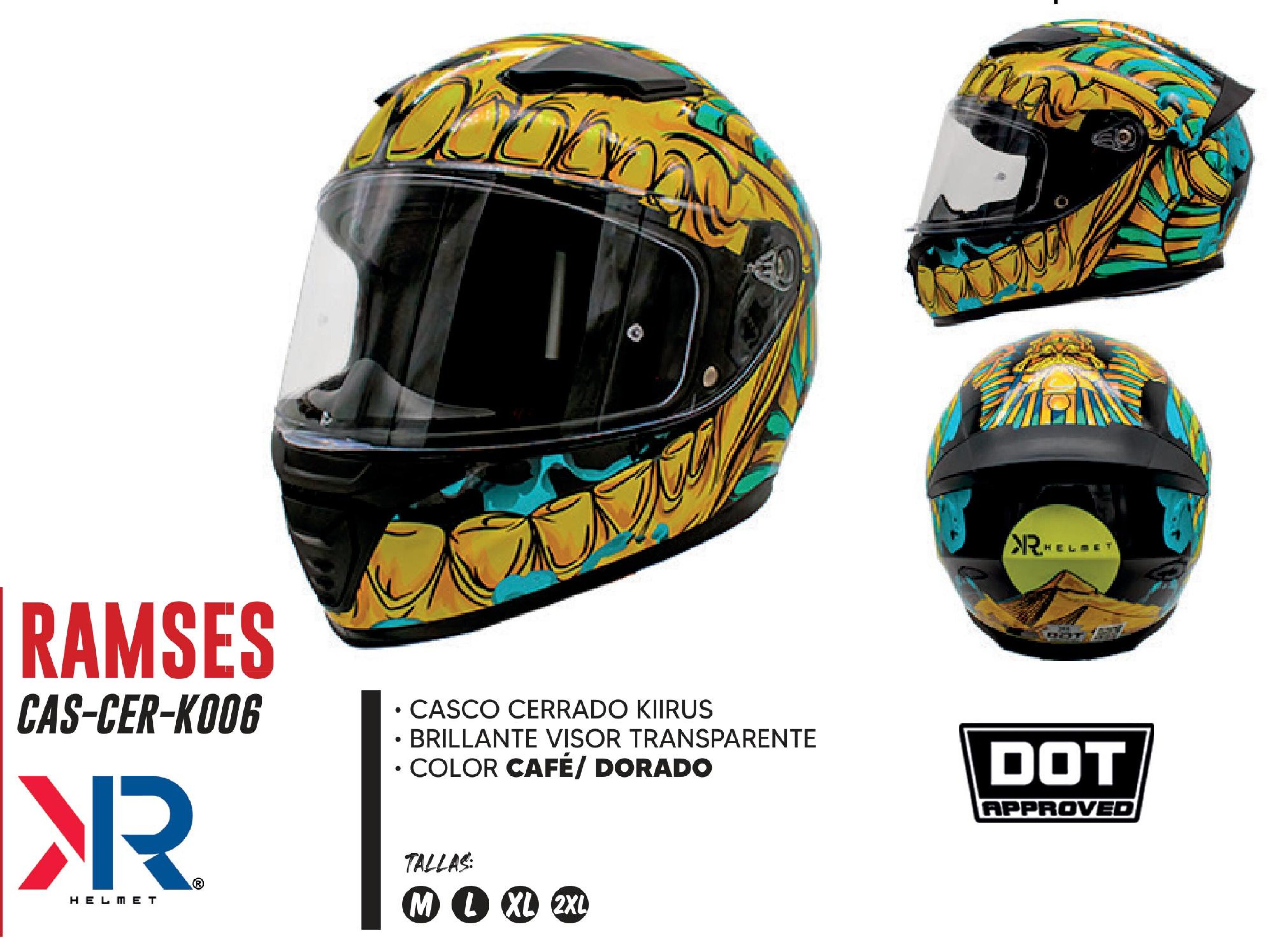 CASCO CERRADO RAMSES CERTIFICADO DOT / CAS-CER-K006-XL