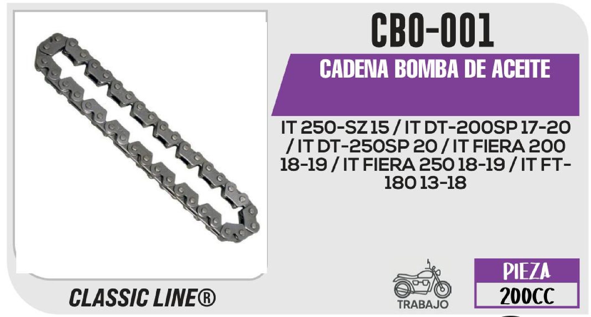 CADENA BOMBA DE ACEITE / CBO-001