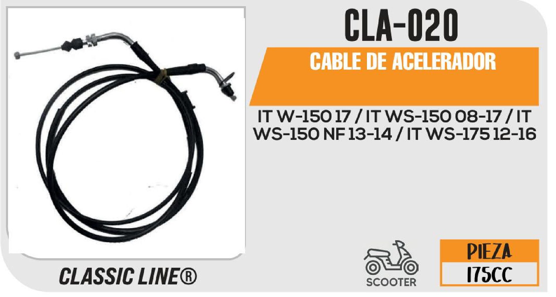 CABLE DE ACELERADOR / CLA-020