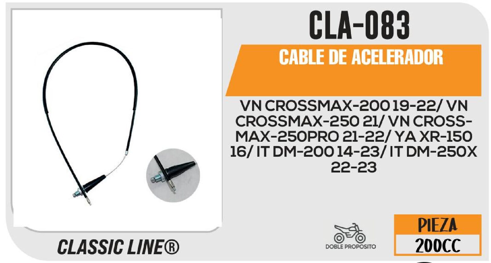 CABLE DE ACELERADOR / CLA-083
