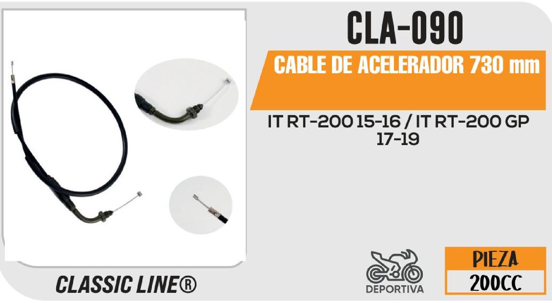 CABLE DE ACELERADOR 730 mm / CLA-090