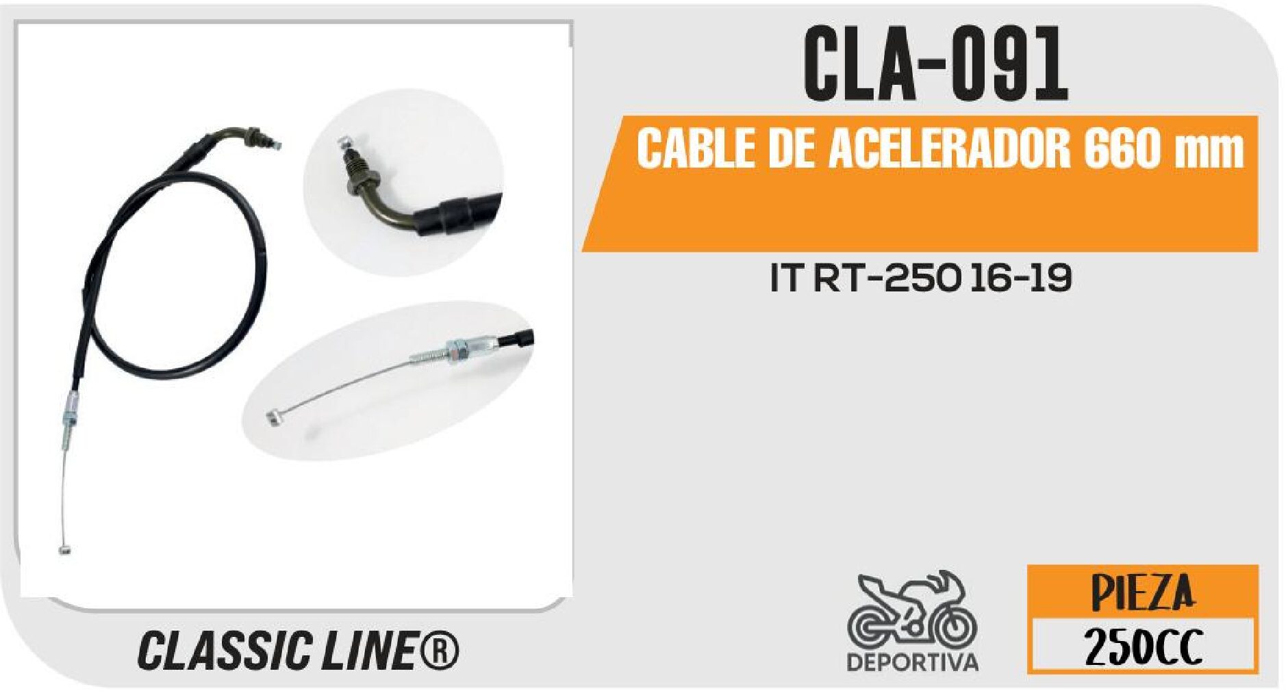 CABLE DE ACELERADOR 660 mm / CLA-091