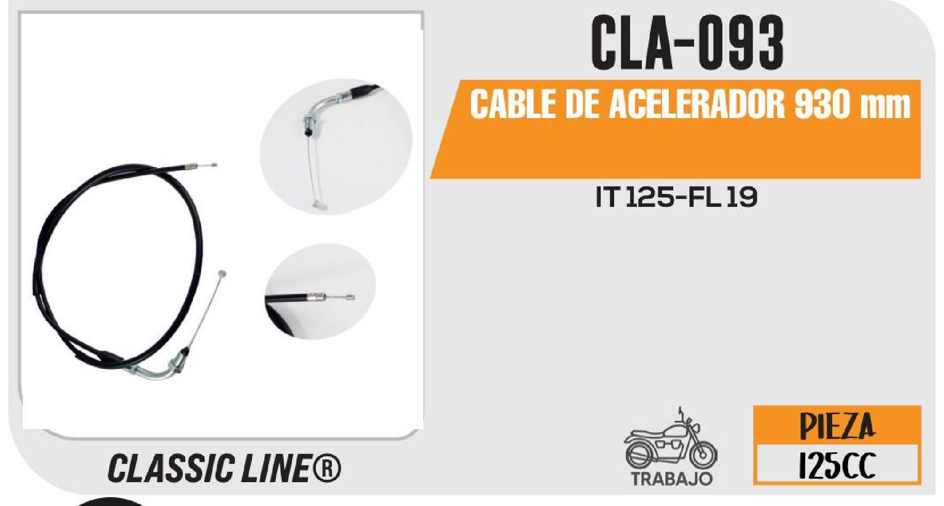 CABLE DE ACELERADOR 930 mm / CLA-093