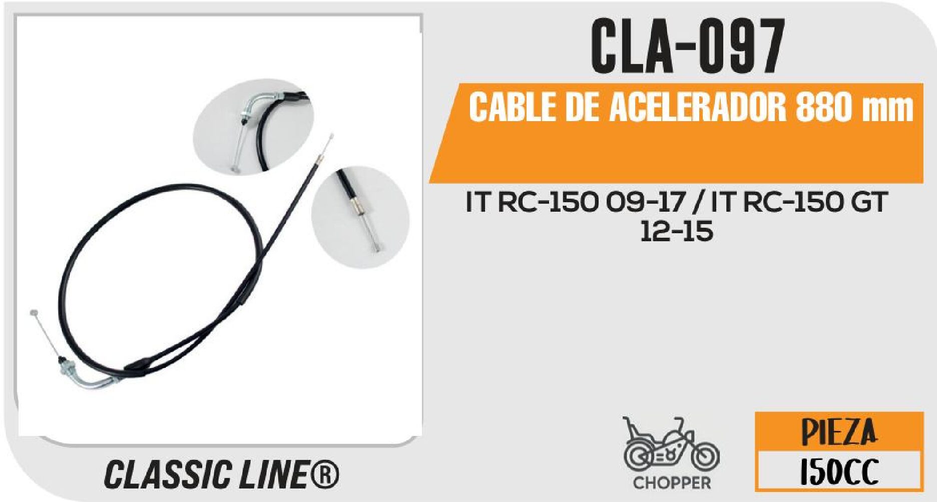 CABLE DE ACELERADOR 880 mm / CLA-097