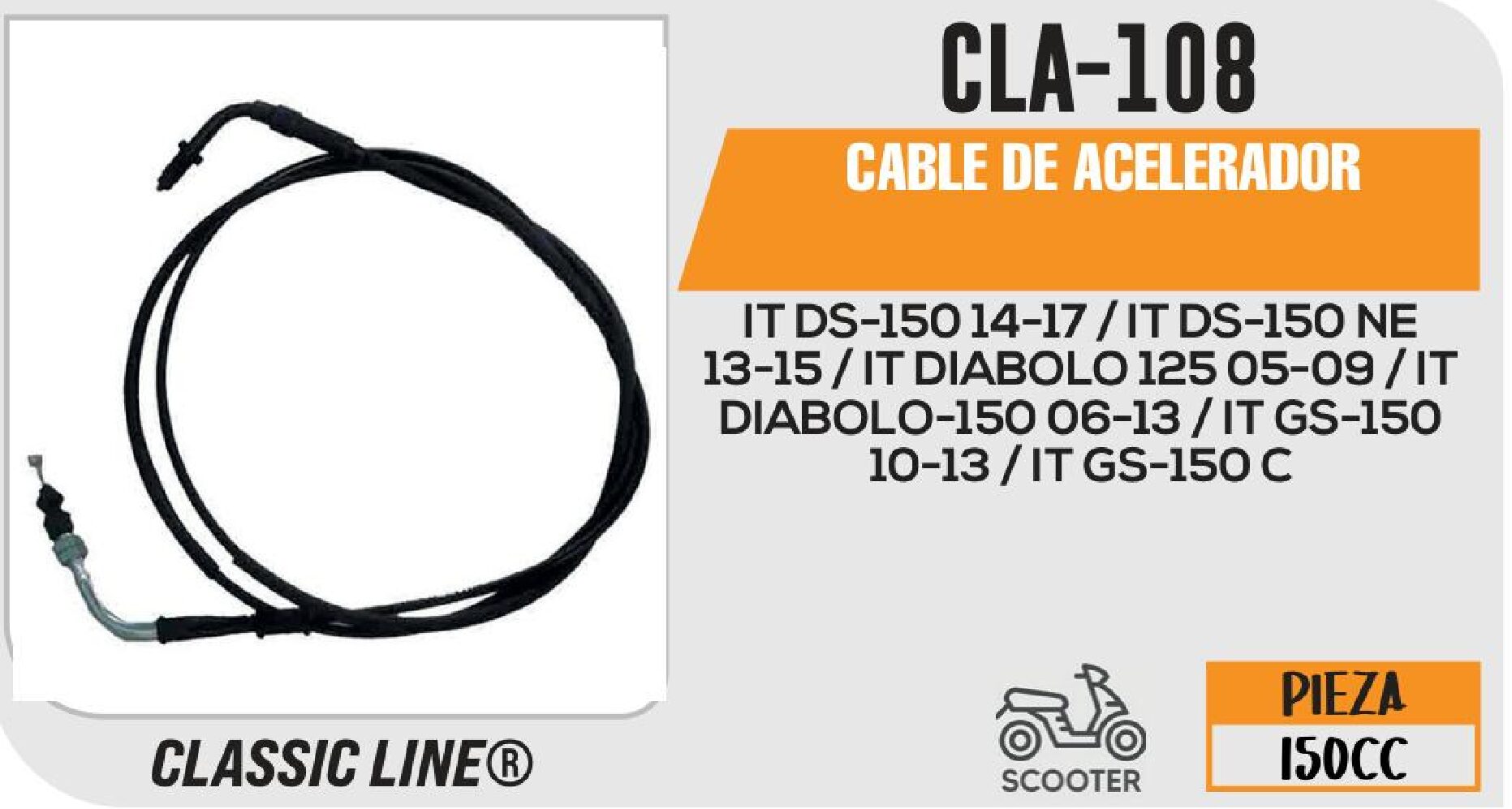 CABLE DE ACELERADOR / CLA-108