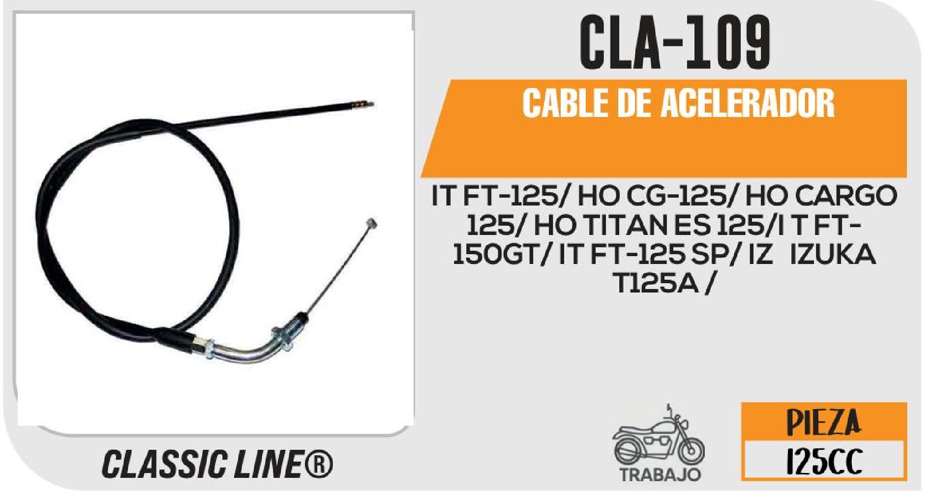 CABLE DE ACELERADOR / CLA-109
