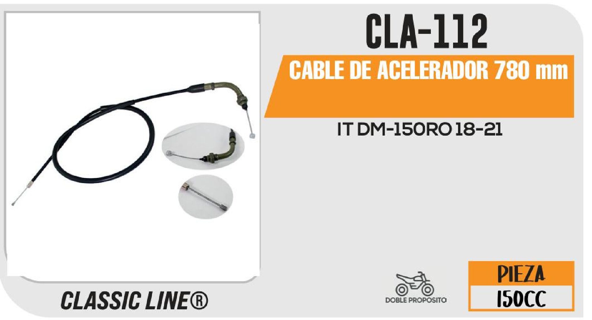 CABLE DE ACELERADOR 780 mm / CLA-112