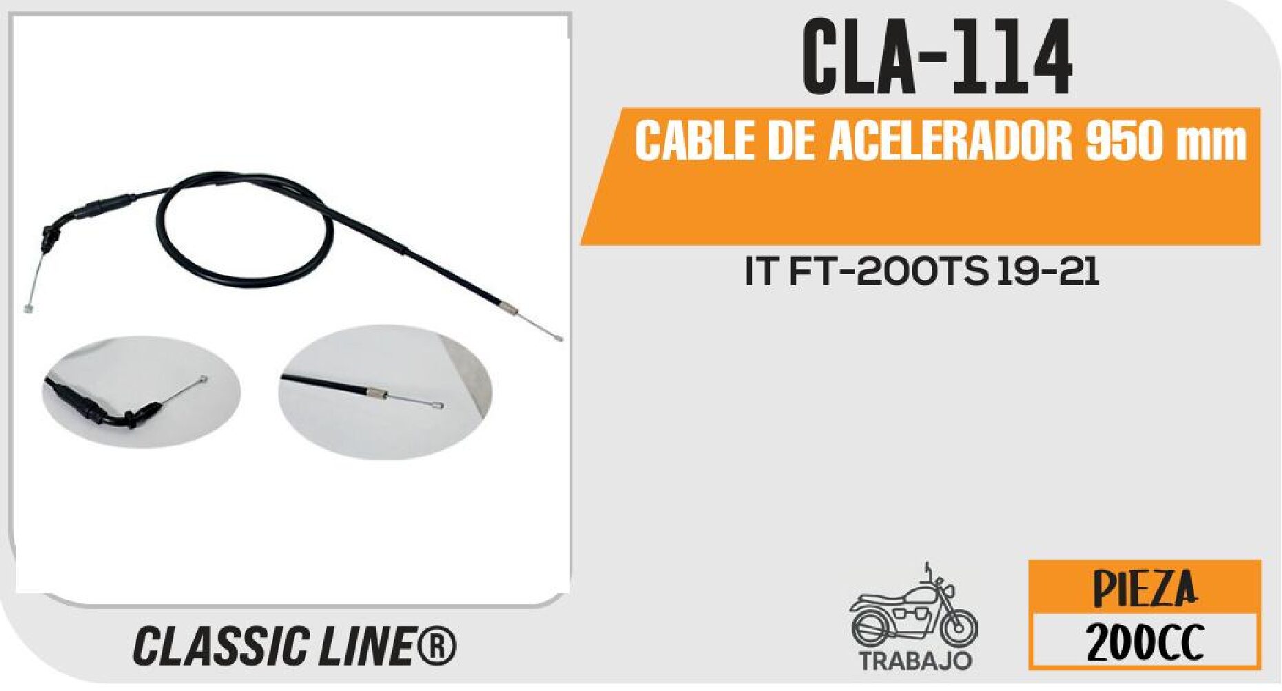 CABLE DE ACELERADOR 950 mm / CLA-114
