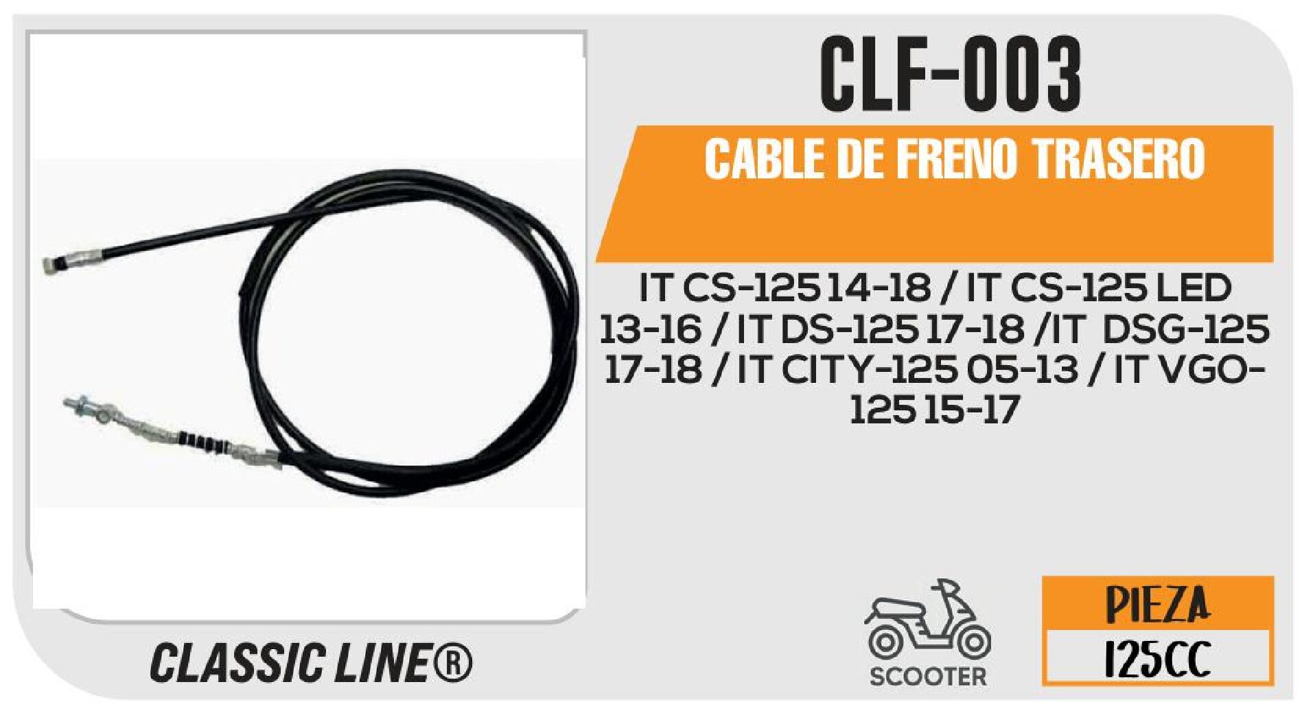 CABLE DE FRENO TRASERO / CLF-003