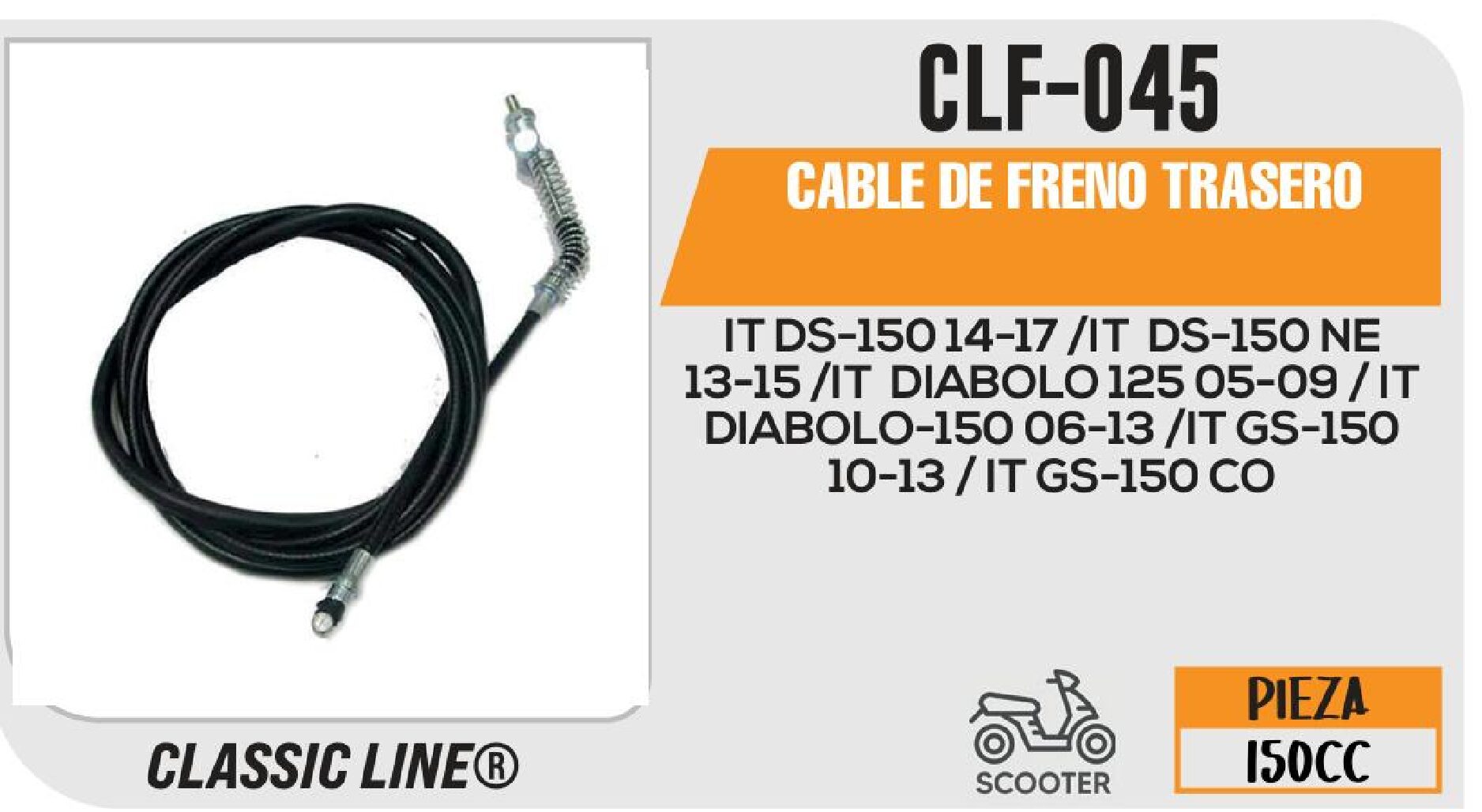 CABLE DE FRENO TRASERO / CLF-045