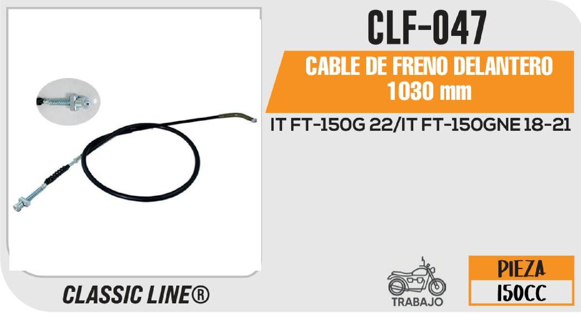 CABLE DE FRENO DELANTERO 1030 mm / CLF-047