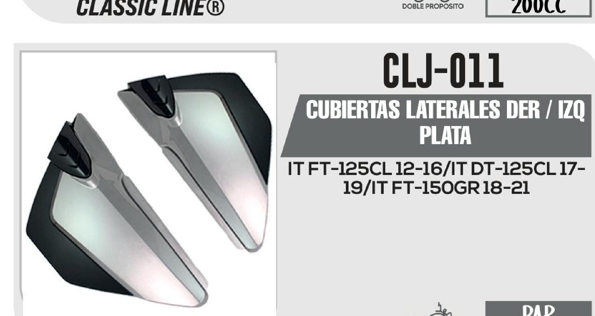 CLJ-011 CUBIERTAS LATERALES DER / IZQ PLATA / CLJ-011