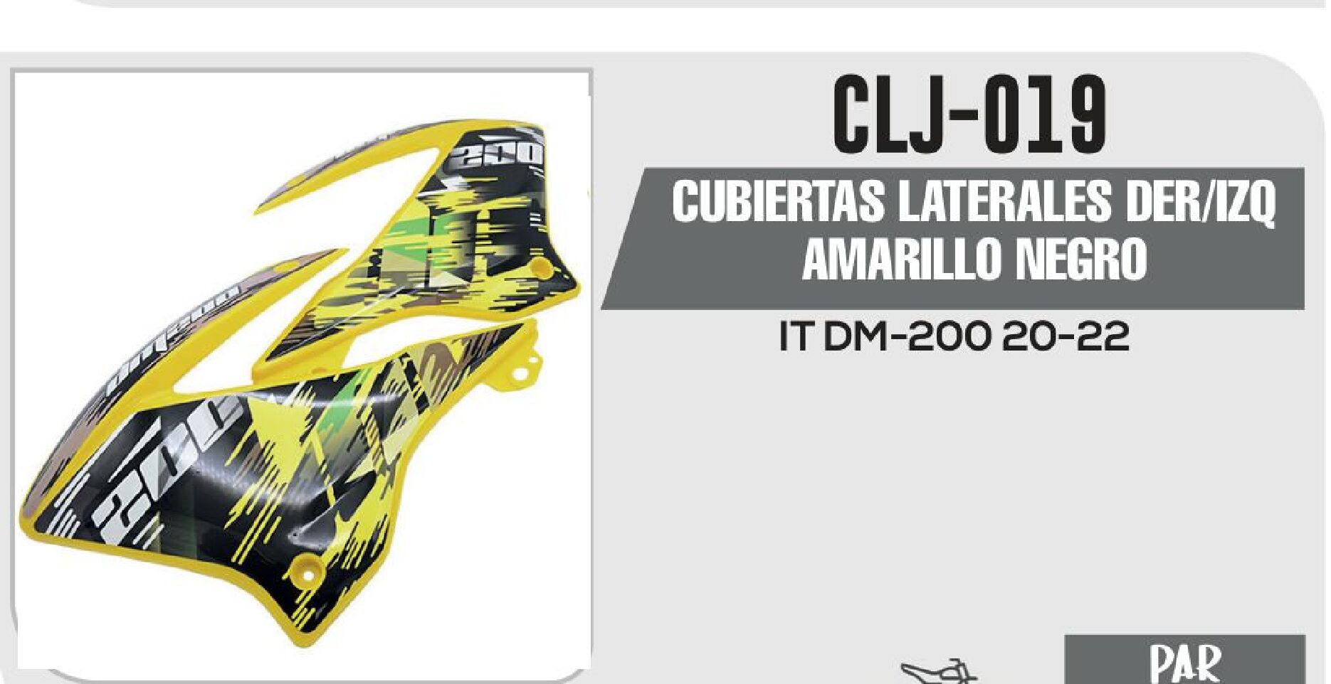 CLJ-019 CUBIERTAS LATERALES DER/IZQ AMARILLO NEGRO / CLJ-019