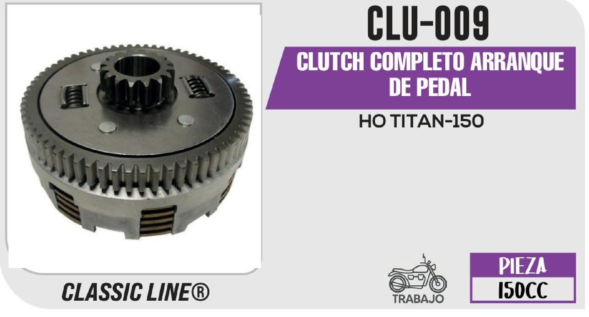 CLU-009 CLUTCH COMPLETO ARRANQUE DE PEDAL / CLU-009