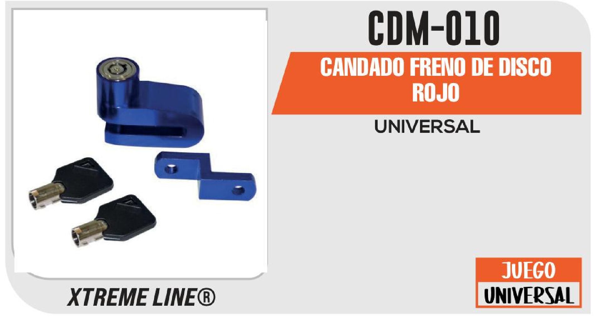 CANDADO FRENO DE DISCO ROJO CDM-010