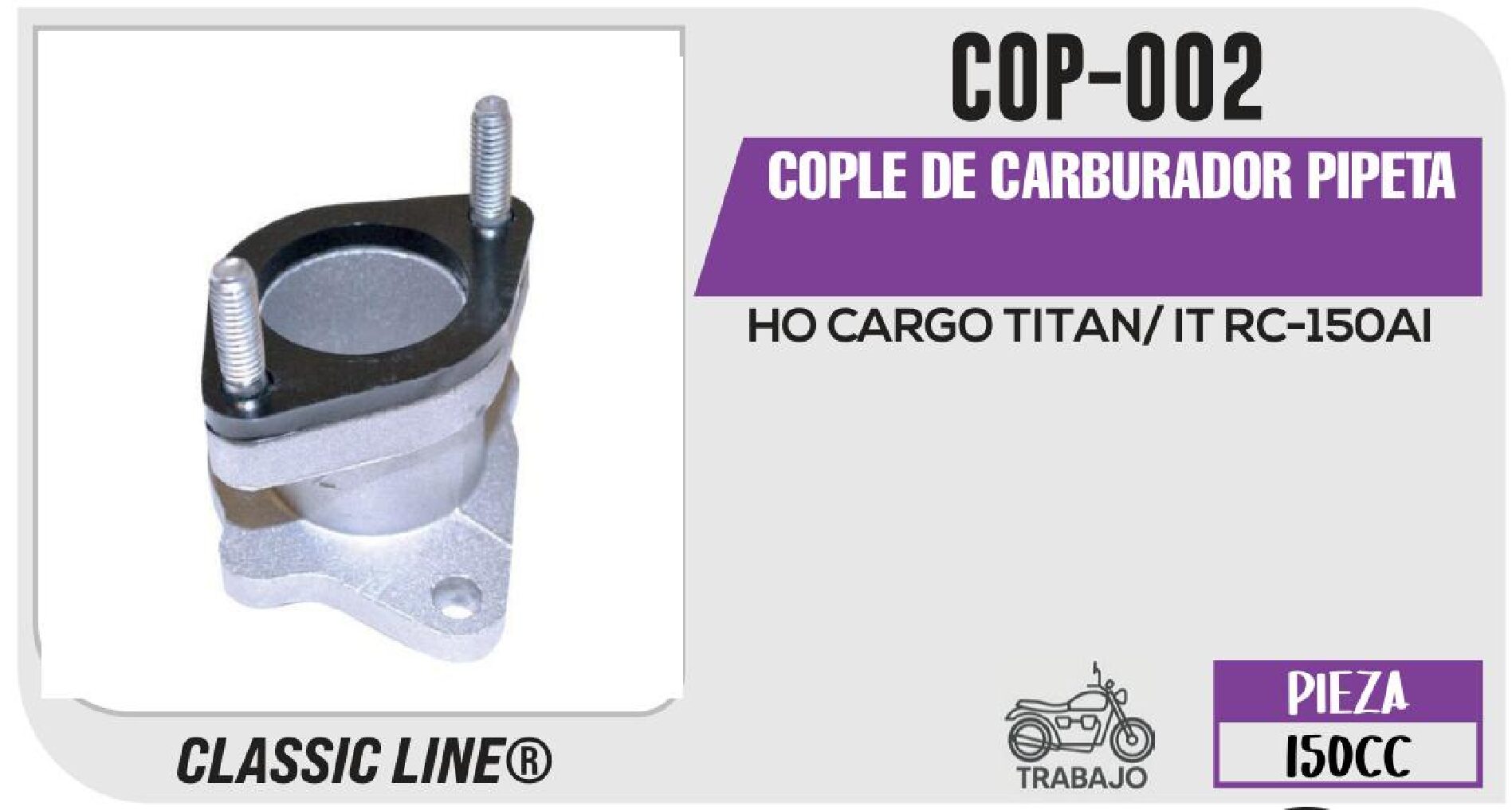 COP-002 COPLE DE CARBURADOR PIPETA COP-002