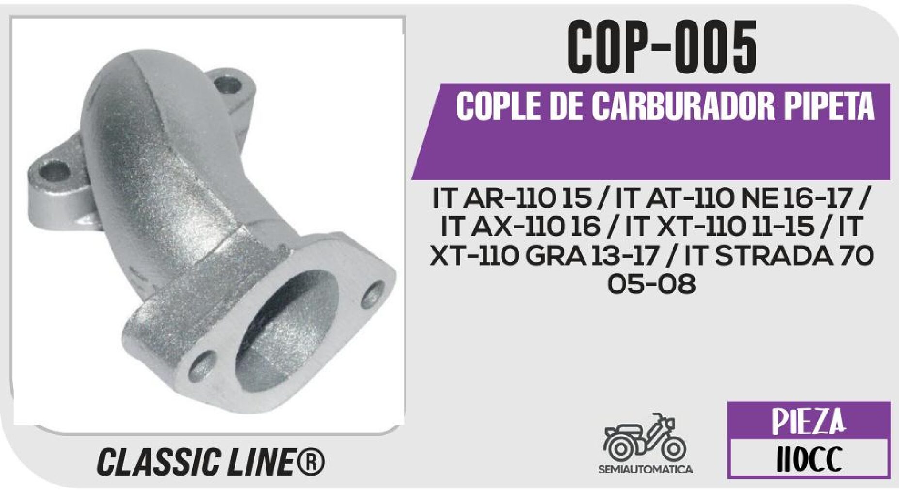 COPLE DE CARBURADOR PIPETA COP-005