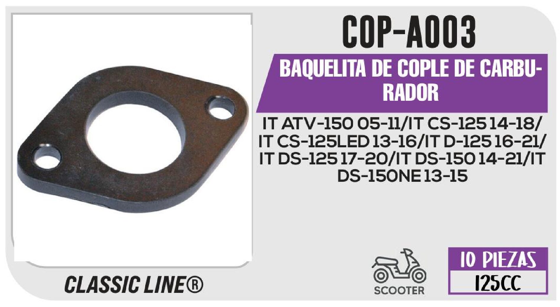 BAQUELITA DE COPLE DE CARBURADOR COP-A003