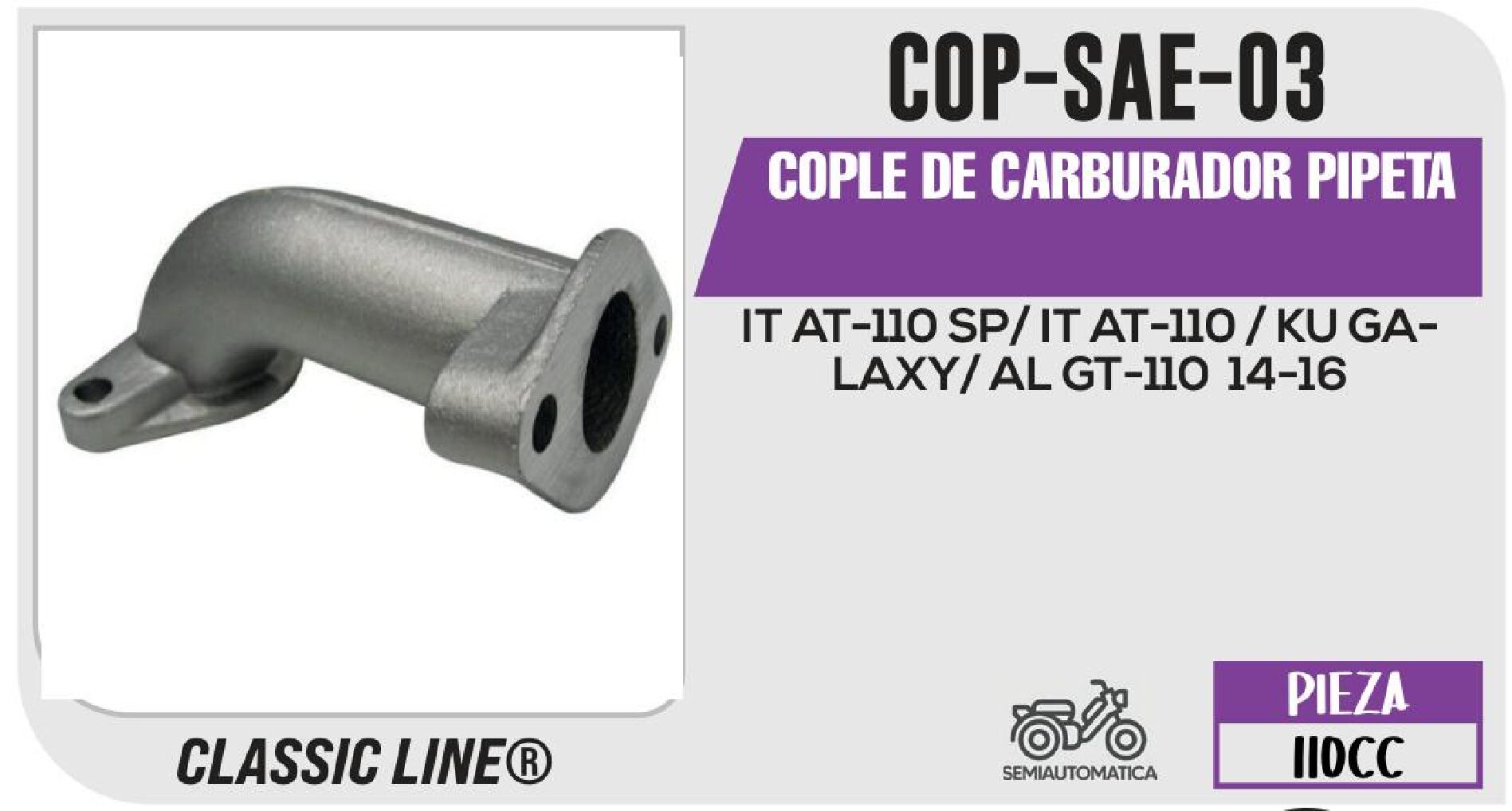 COP-SAE-03 COPLE DE CARBURADOR PIPETA COP-SAE-03