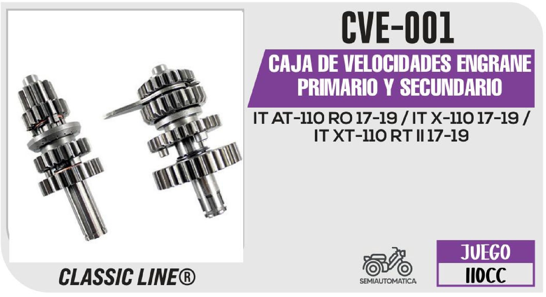 CAJA DE VELOCIDADES ENGRANE PRIMARIO Y SECUNDARIO  CVE-001