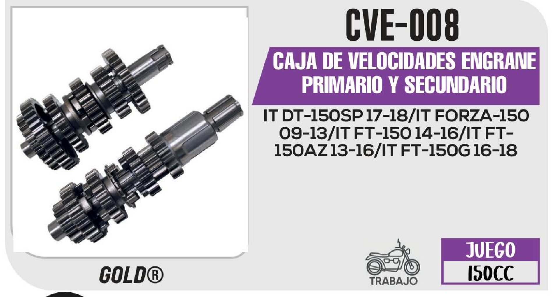 CAJA DE VELOCIDADES ENGRANE PRIMARIO Y SECUNDARIO  CVE-008