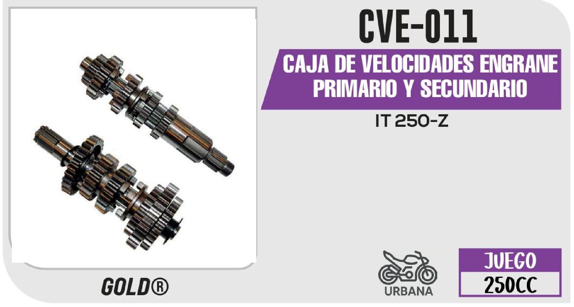 CAJA DE VELOCIDADES ENGRANE PRIMARIO Y SECUNDARIO  CVE-011