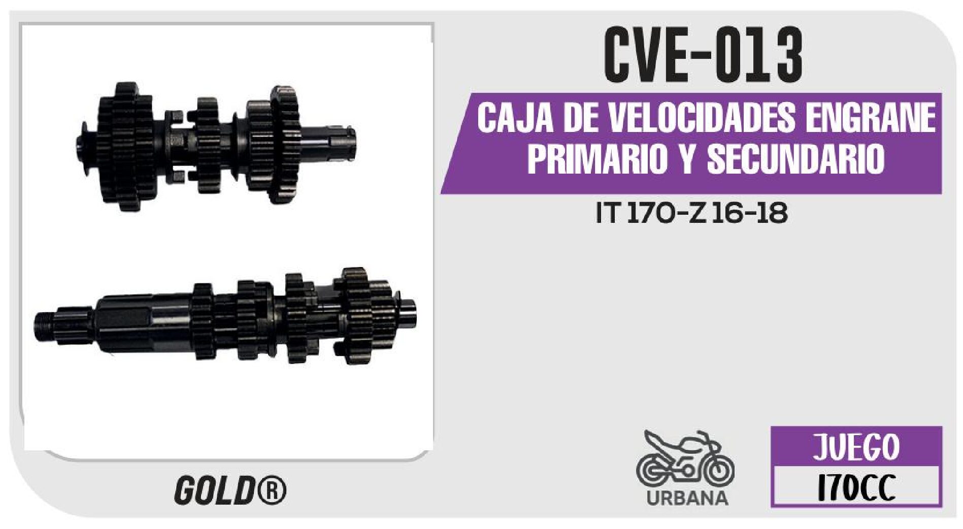 CAJA DE VELOCIDADES ENGRANE PRIMARIO Y SECUNDARIO  CVE-013