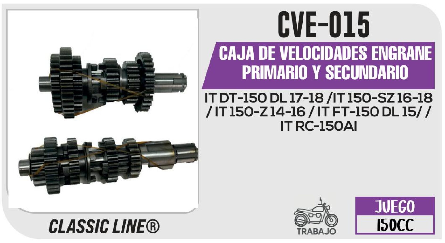 CAJA DE VELOCIDADES ENGRANE PRIMARIO Y SECUNDARIO  CVE-015