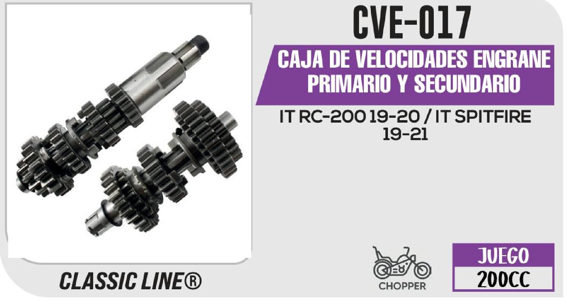 CAJA DE VELOCIDADES ENGRANE PRIMARIO Y SECUNDARIO  CVE-017