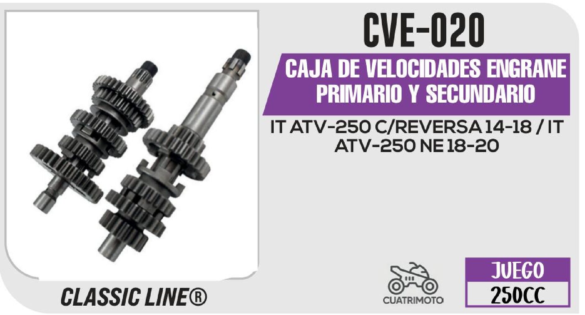 CAJA DE VELOCIDADES ENGRANE PRIMARIO Y SECUNDARIO  CVE-020